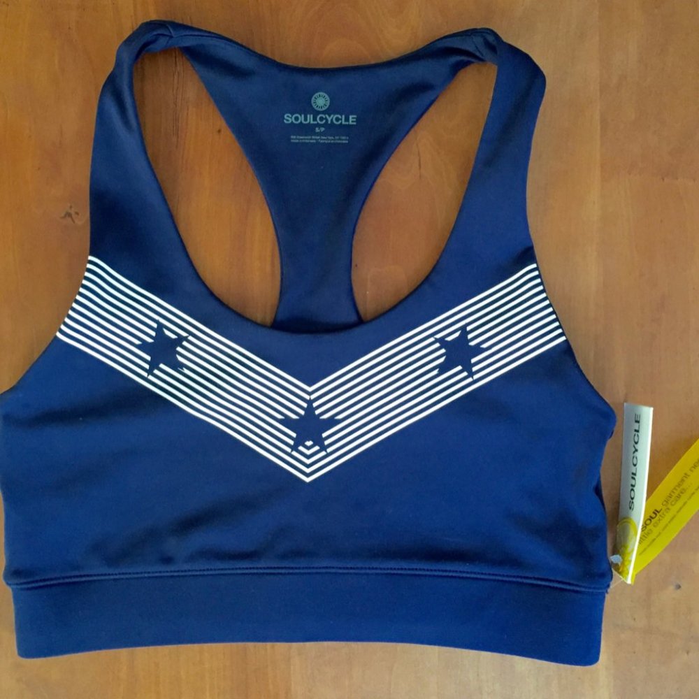 SoulCycle Stars and Stripes Racerback Sports Bra